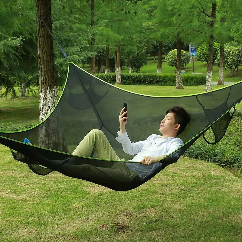 Triad Nest Hammock 3*3*3M - 300Kg - Black - tree strap with D shape carabiners 3meter*3