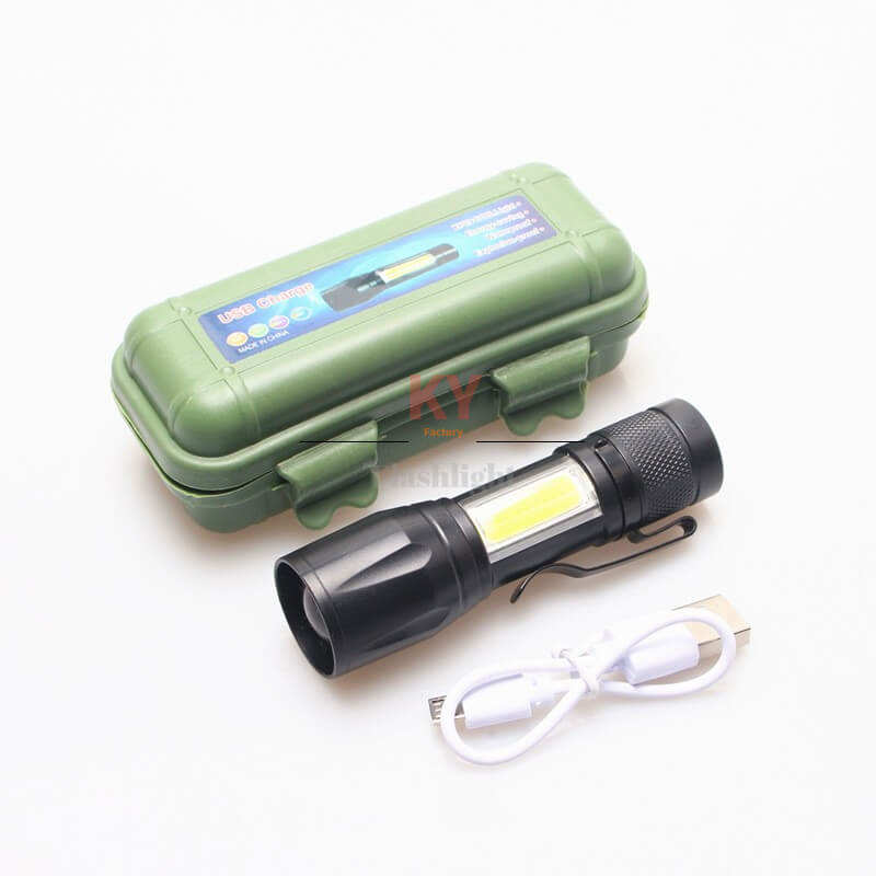 Small and strong portable flashlight with box