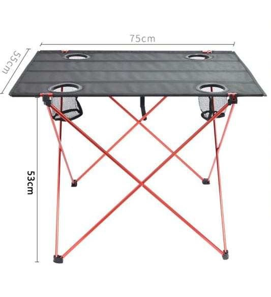 Big Folding Table - With 4 Cup Holders